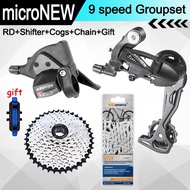 microNEW shifter 9 speed Groupset MTB RD 9 speed combo Cassette cogs 9 speed chain groupset