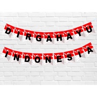 HIASAN DINDING Happy Birthday Bunting Flag / Birthday Banner Wall Decoration - Independence 17 Augus