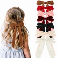 French Style Hair Accessory with Velvet Bow, Cute Hair Clip for Kids