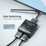Two-way HDMI splitter 1 to 2, switch conversion supports Ultra HD 3D HDR HDCP