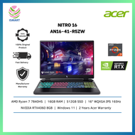 Acer Laptop Nitro 16 AN16-41-R5ZW 16" WQXGA 165Hz Gaming ( Ryzen 7 7840HS, 16GB, 512GB SSD, RTX4060 8GB, W11 )