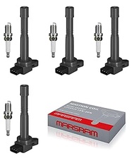 Marsram Ignition Coil Pack UF311 & Spark Plugs Double Iridium Compatible with Honda & Acura, 2002-20