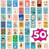 50 Pcs/pack happy Birthday greeting card