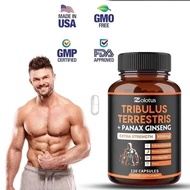 100% Original Products.120 Capsule.Tribulus Terrestris+Ginseng Supplement.Contains,Ashwagandha,Maca,
