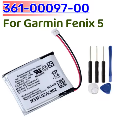 Replacement Watch Battery 361-00097-00 For Garmin Fenix 5 5plus 6 6pro 7 7 pro Battery 255mAh + Free