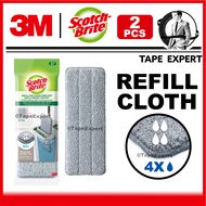 [TapeExpert] 3M Scotch Brite Flat Mop Refill Cloths 2pcs Microfiber Mop Refills For 360˚ Flat Mop