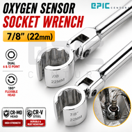 [EPIC] Oxygen Sensor Socket Wrench 7/8” (22mm) | 180° Flexible Head | Dual 6 & 12 Point | CR-MO & CR