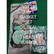 SUZUKI VS125 VS 125 COMPLETE OVERHAUL GASKET SET OIL SEAL COMP ENGINE SET CYLINDER HEAD COVER RUBBER