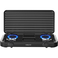 SOKANY Portable Double Burner Gas Stove SOKANY 4-Burner Tabletop Gas Range