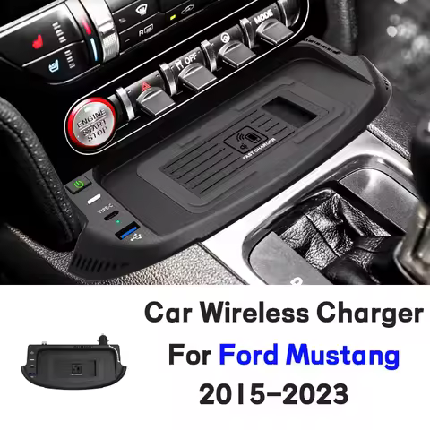Car Wireless Charger Phone Holder For 2015-2023 Ford Mustang Accessories USB/TYPE-C 27W Fast Chargin