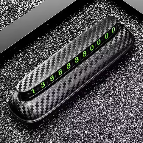 Carbon Fiber Luminous Phone Number Car Temporary Parking Card For Jaguar X S F XF XE XJ XK XEL XFL X
