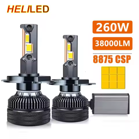 H7 Led Headlight H4 Bulb 6000K Cold White 260W 38000LM H7 H4 Led Lamp Three Copper Tube Led Lights F