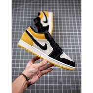 2025aj1 Low Top Yellow Toe Basketball Shoes Sneakers Yellow Black