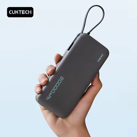 CUKTECH Built In Cable Power Bank 20000mAh 55W Max USB C 2-Way Fast Charging For Macbook Pro iPhone 