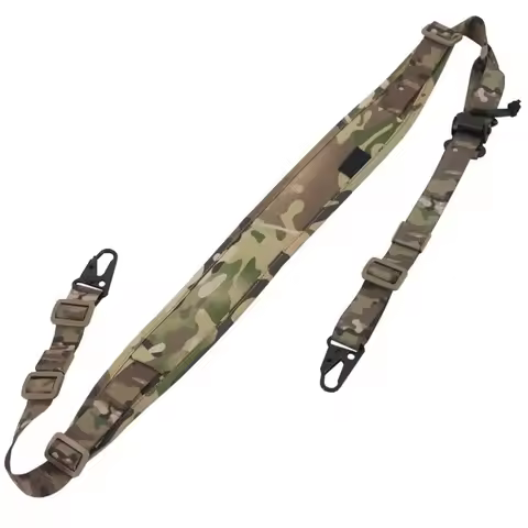 Tactical Modular Rifle Sling Strap Removable 2 Point / 1 Point 2.25" Wide Padded Shooting Gun Sling 