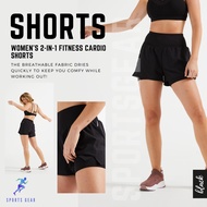 DOMYOS กางเกง กางเกงขาสั้น 2-in-1 สำหรับผู้หญิง ( Women's 2-in-1 Fitness Cardio Shorts - Black ) กาง