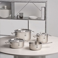 [New model] Pot set of 4 Piece Fissler Rhein Collection with stainless steel lid made in Germany