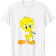 Looney Tunes Cute Tweety Bird Holding A Flower Logo T-Shirt
