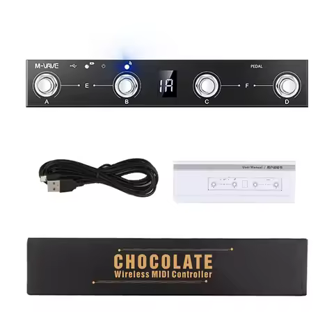 M-VAVE chocolate MIDI BT Wireless MIDI Controller 4 Buttons Portable MIDI Foot Controller Pedal APP