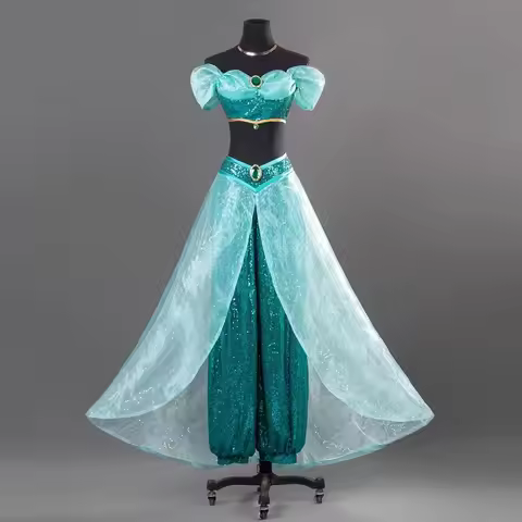 Aladdin Jasmine Princess Women's Cosplay Costume Arabian Dress for Christmas Halloween Carnival Stag