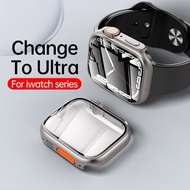 Glass+Case for Apple Watch 10 9 7 5 3 SE Ultra 2 Screen Protector Cover Change Ultra Bumper iWatch A