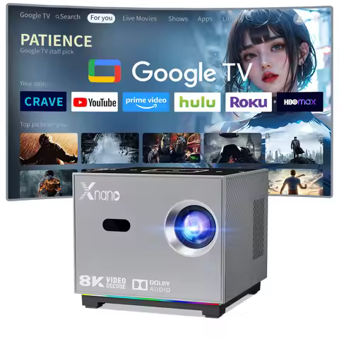 Xnano Projector X3 Portable 8K 1280*720P Android9 190ANSI T972 Dual Wifi BT5.0 Auto Focus Home Cinem
