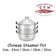 Cch Aluminum Steamer Pot 3 Layer Steam Pot/Steamer Pot (24cm/26cm/28cm/30cm)/ Steam Pot Warehouse Price