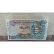 1982-1984 MALAYSIA 5TH SERIES 50 RINGGIT BANKNOTES.
