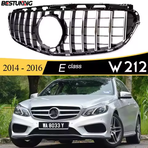 E W212 Facelifted Grill Black Panamericana GT Front Grille for Mercedes E Class 2014 - 2016 4-Door S
