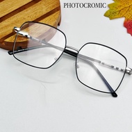 RESEP OPTIK Kacamata Minus Cylinder Photocromic Frame AMK-9691 Kotak Wanita Pria GRATIS BOX DAN LAP