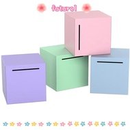 FUTUREE Money Box, Multicolor Stainless Steel Coin Money Saving Box, Portable Desktop Ornament Squar