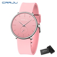 CRRJU Jam Tangan Wanita Anti Air Original Mode Tipis Sederhana Kuarsa Tali Silikon 2150