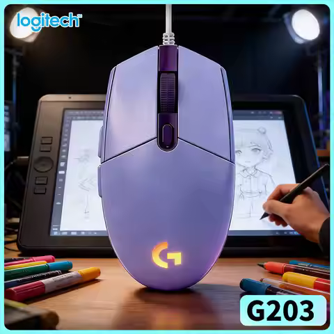 Logitech G203 Prodigy Wired Gaming Mouse 8000 DPI RGB Lighting 6 Buttons 1ms Response 2.1m Cable Gam