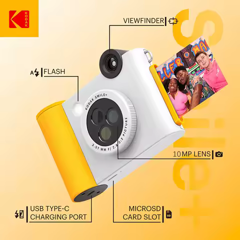 10MP Portable Photo Printer Kodak Smile+ Instant Camera With All-in-One Camera And Printer ZINK Inkl