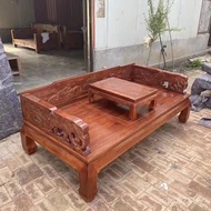 Arhat Bed Carved Arhat Bed Old Elm Solid Wood Household Elm Tatami Arhat Bed Small Apartment Chinese