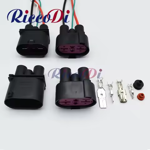 1 Set 4 Pin Electronic Fan Harness Female Connector with Terminal DJ7043Y-6.3-9.5-21, 1K0906234