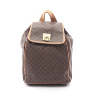 【二手】 CELINE Macadam 雙肩包，ブラウンPVC 塗層帆布和皮革，女士雙肩包