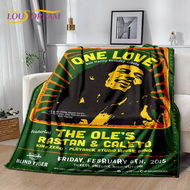 Living room, bedroom, sofa bed, maple leaf velvet blanket for picnic, Bob Marley music decoration reggae blanket 42