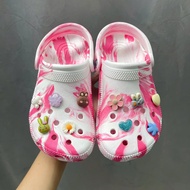 Dép Crocs Classic nữ màu loang hồng màu xinh kèm charm dễ thương