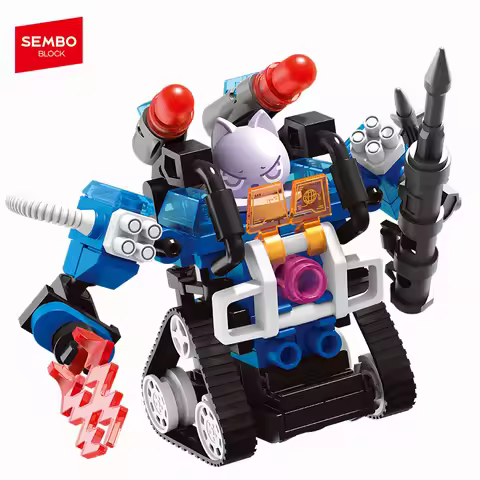 SEMBO BLOCK Blind Box Mecha Assemblage Building Cute Robot Model Kit Blocks Bricks DIY Ornament Toys