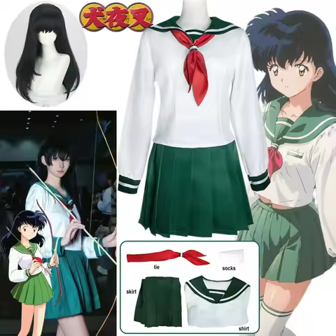 Inuyasha Kagome Cosplay Costume Anime Higurashi Kagome Cosplay Sailor School Girl Uniform Student Sk