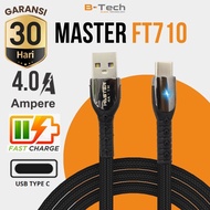 4A Type C PD Micro USB 1M MASTER FT710 Fast Charging LED Data Cable 30 Day Warranty