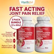 [TWIN PACK] Nutra Botanics Triple Strength Glucosamine Joint Supplement + Chondroitin MSM - Knee Sup