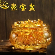 《已开光》Crystal 水晶 大聚宝盆 元宝 一桶金 ingot 水晶聚宝盆 琉璃 聚宝盆 Crystal treasure bowl 聚宝盆 黄水晶 元宝 黄水晶聚宝盆 风水摆件 琉璃