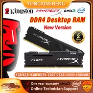 Kingston DDR4โกรธ HyperX 8GB 16GB 4GB DDR4 2400/2666/2133/3200MHz หน่วยความจำ RAM สำหรับพีซีเดสก์ท็อ