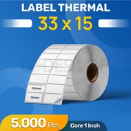 Direct Thermal Label 33x15mm Barcode Sticker 33x15 Thermal Sticker 33 x 15 mm contents 5000 Pcs