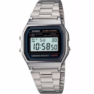 CASIO นาฬิกาข้อมือผู้ชาย สีเงิน สายสแตนเลส รุ่น A158WA-1DF A159WA-N1DF