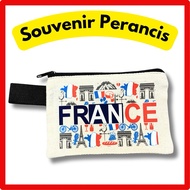 French Souvenir Pouch French Souvenir Coin Purse France Canvas