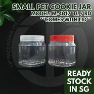 [M-4017] 700ml Round Jar | CNY Raya Deepavali Cookie Container | Airtight PET Bottle | Red/Clear Lid