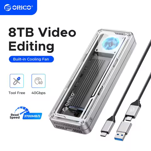 ORICO 40Gbps USB4 M.2 SSD Enclosure 8TB with with Cooling Fan PCIe4.0 NVME Enclosure Aluminum Compat